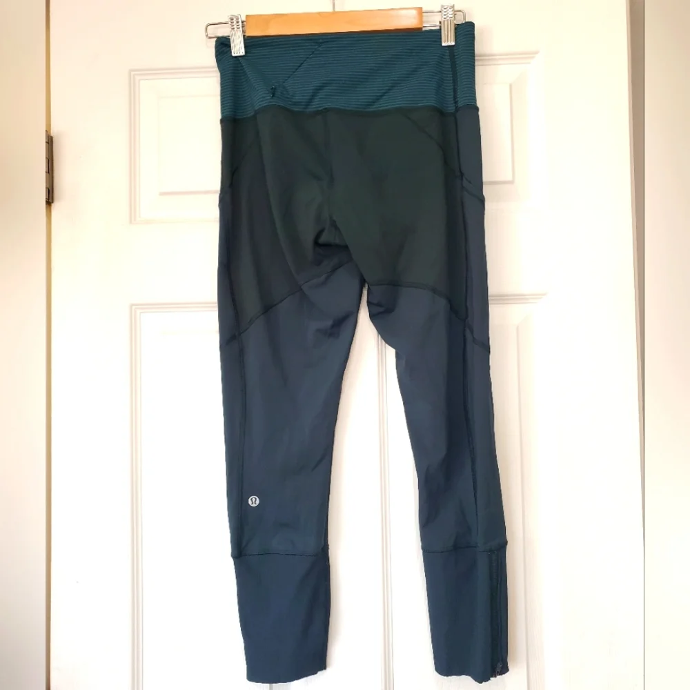 Lululemon Rebel Runner Crop Dark Fuel  Forage Teal Size:6